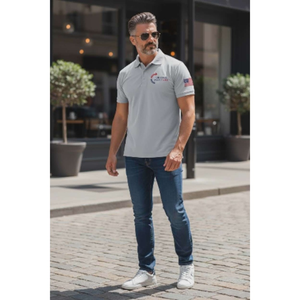 EUC TPUSA Turning Point USA Polo Shirt Patriotic American Flag Conservative Mens - Picture 3 of 10